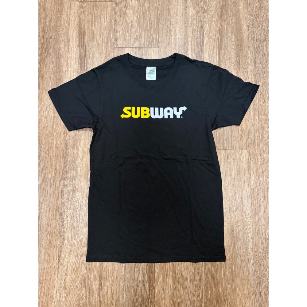 Subway Restaurant Employee Uniform Graphic T-Shirt Black Mens Small Logo Tee
